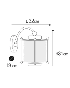 Discount Andromeda Wandlampe außen Messing massiv Glas H: 31 cm IP53 E27