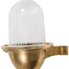 Lido Wandlampe Außen Messing Riffelglas IP64 Maritim* Außenleuchten Antik|Außenleuchten Messing