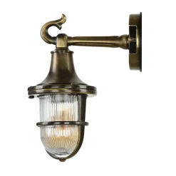 Lido Wandlampe Außen Messing Riffelglas Hof Maritim IP64* Außenwandleuchten|Rustikale Lampen