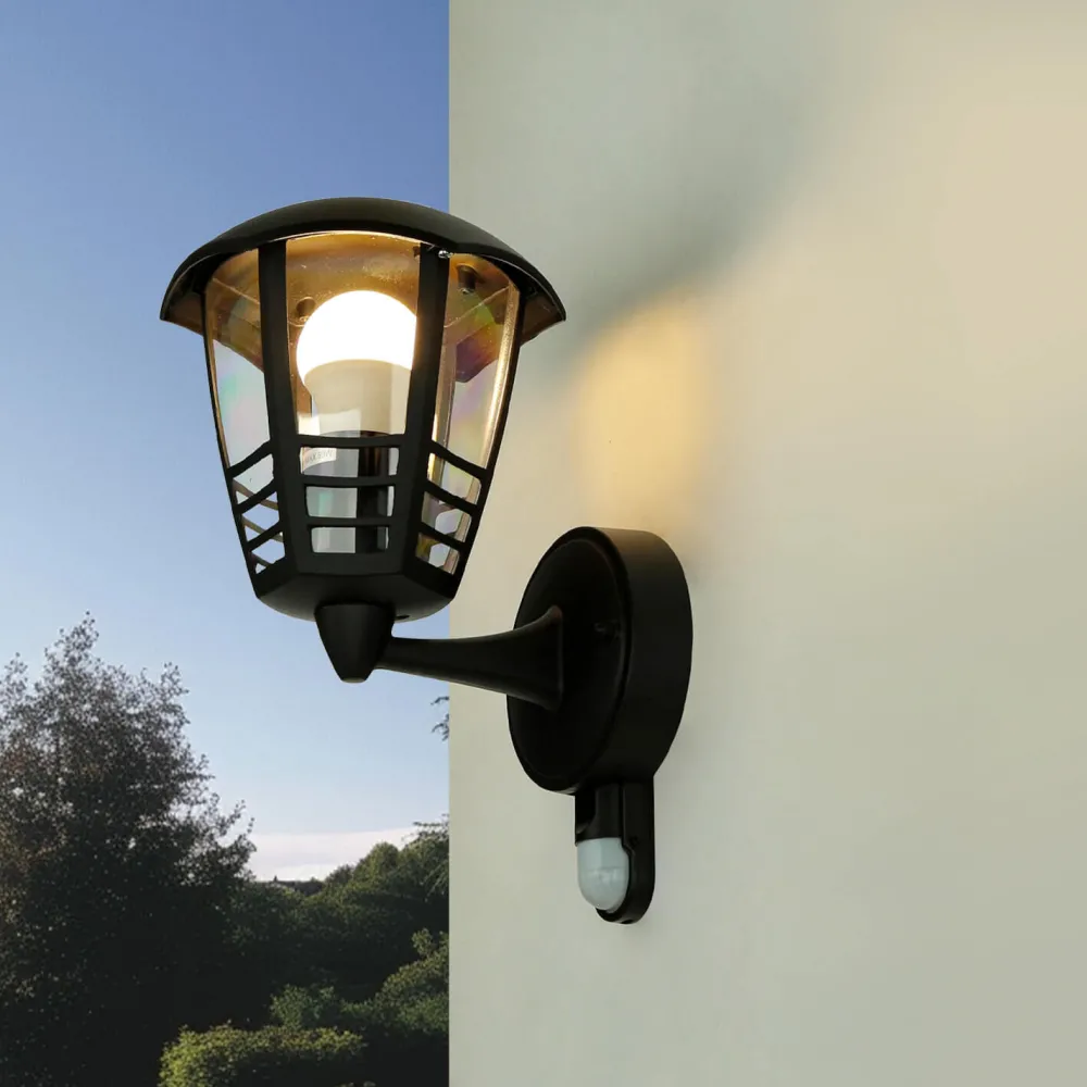 Sale Rabalux Wandlampe Außen mit Bewegungsmelder IP44 E27 Schwarz