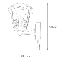 Sale Rabalux Wandlampe Außen mit Bewegungsmelder IP44 E27 Schwarz