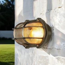 Best Lido Wandlampe Außen Nickel Echt-Messing Haus Terrasse