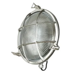 Lido Wandlampe Außen Nickel Echt-Messing rund Ø24cm IP64* Rustikale Lampen|Messinglampen