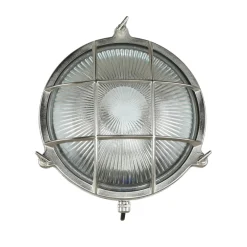 Lido Wandlampe Außen Nickel Echt-Messing rund Ø24cm IP64* Rustikale Lampen|Messinglampen