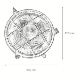 Lido Wandlampe Außen Nickel Echt-Messing rund Ø24cm IP64* Rustikale Lampen|Messinglampen