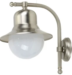 New Lido Wandlampe Außen Nickel Echt-Messing Glas IP23