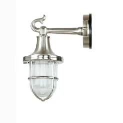 New Lido Wandlampe Außen Nickel Maritim IP64 Echt-Messing