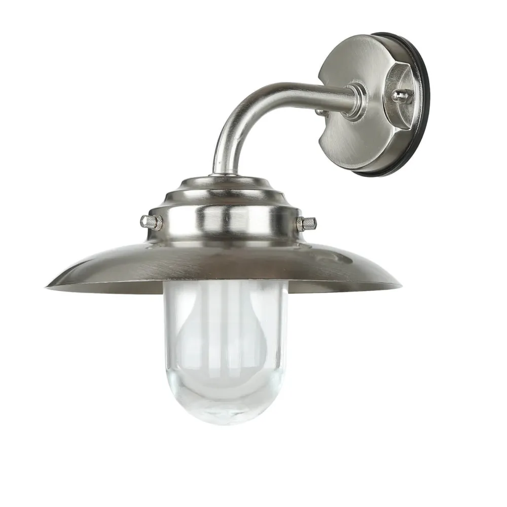 Hot Lido Wandlampe Außen Rustikal Nickel Echt-Messing