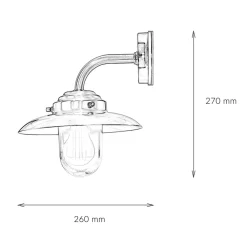 Hot Lido Wandlampe Außen Rustikal Nickel Echt-Messing