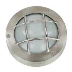 Lido Wandlampe Außen Rustikal Nickel Echt-Messing rund* Rustikale Lampen|Metall Lampen