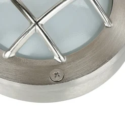 Lido Wandlampe Außen Rustikal Nickel Echt-Messing rund* Rustikale Lampen|Metall Lampen