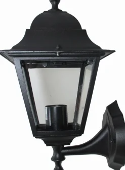 Lido Wandlampe außen Schwarz Aluminium IP44 Rustikal E27* Außenwandleuchten|Rustikale Lampen