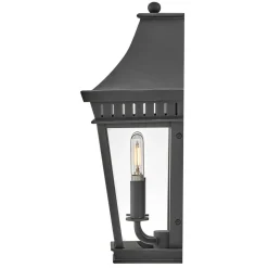 Elstead Wandlampe außen Schwarz E14 IP44 H: 39,4 cm Aluminium Glas