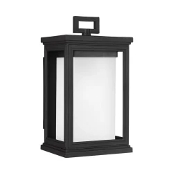 Hot Elstead Wandlampe Außen Schwarz Weiß Stahl Glas IP44 E27