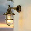 Lido Wandlampe Außen Terrasse Hof Messing Riffelglas IP64* Rustikale Lampen|Metall Lampen
