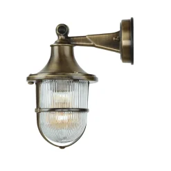 Lido Wandlampe Außen Terrasse Hof Messing Riffelglas IP64* Rustikale Lampen|Metall Lampen
