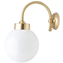 Outlet Lido Wandlampe Außen Weiß Echt-Messing IP43 Haus Balkon