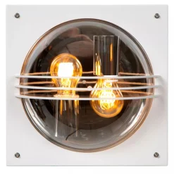 Wandlampe außen Weiß IP44 E27 2-flammig Haustür Garten* Außenwandleuchten|Kugellampen