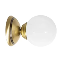 Best Giovanni Battista Wandlampe Bad Ø 12 cm Kugelschirm Glas Messing E14