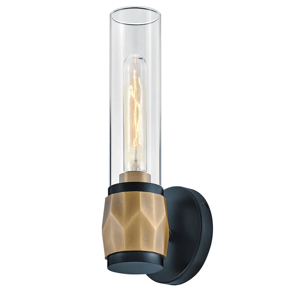 Elstead Wandlampe Bad 34,6 cm hoch IP44 E27 Modern Metall Glas* Wandleuchten|Flurlampen