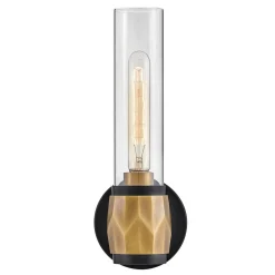 Elstead Wandlampe Bad 34,6 cm hoch IP44 E27 Modern Metall Glas* Wandleuchten|Flurlampen