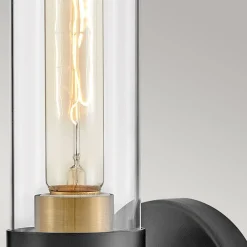 Elstead Wandlampe Bad 34,6 cm hoch IP44 E27 Modern Metall Glas* Wandleuchten|Flurlampen