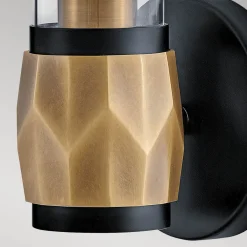 Elstead Wandlampe Bad 34,6 cm hoch IP44 E27 Modern Metall Glas* Wandleuchten|Flurlampen