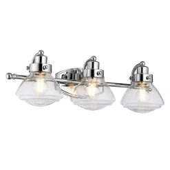 Elstead Wandlampe Bad Chrom aus Metall Glas B: 63,4 cm IP44 E27* Wandleuchten|Badezimmer Lampe