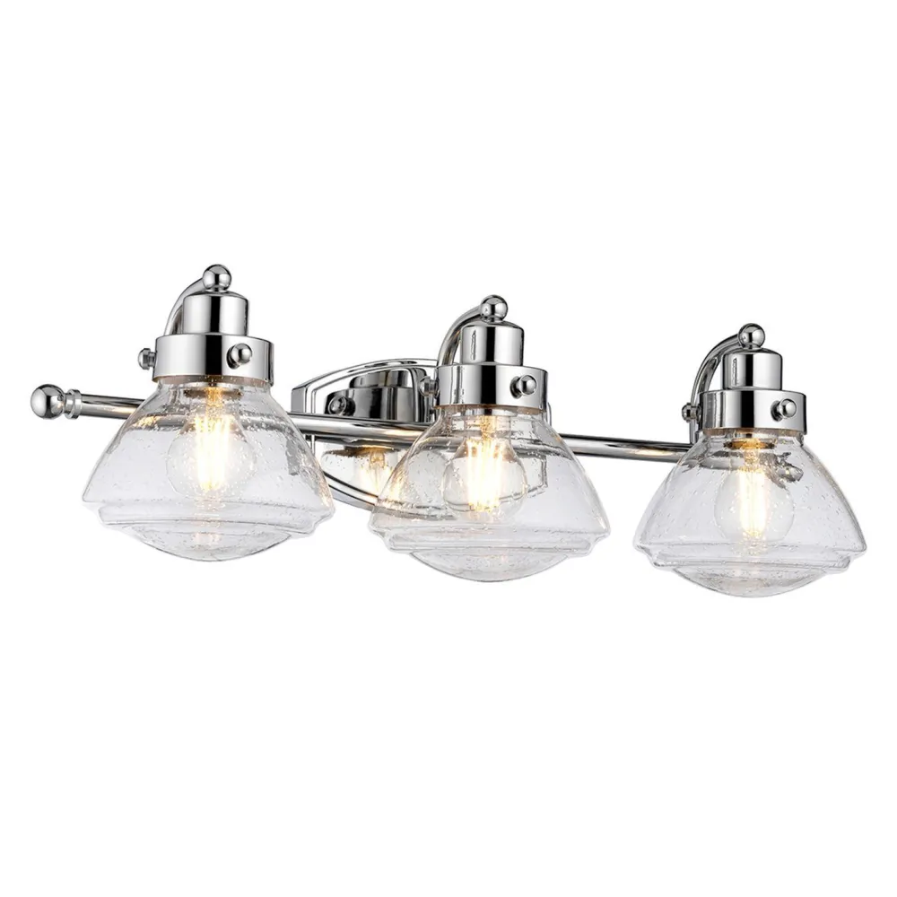 Elstead Wandlampe Bad Chrom aus Metall Glas B: 63,4 cm IP44 E27* Wandleuchten|Badezimmer Lampe