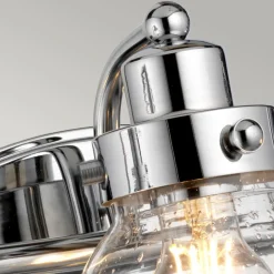 Elstead Wandlampe Bad Chrom aus Metall Glas B: 63,4 cm IP44 E27* Wandleuchten|Badezimmer Lampe