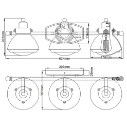 Elstead Wandlampe Bad Chrom aus Metall Glas B: 63,4 cm IP44 E27* Wandleuchten|Badezimmer Lampe