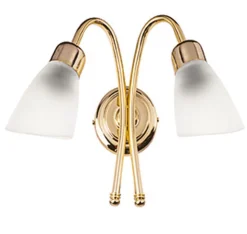 Lido Wandlampe Bad Flur Messing Glas rostfrei ISMENE* Wandleuchten|Küchenlampen