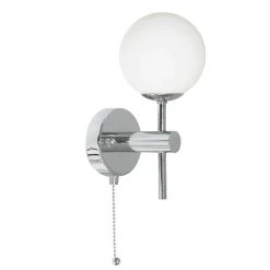 Online Searchlight Wandlampe Bad IP44 Weiß Chrom mit Schalter H: 21 cm