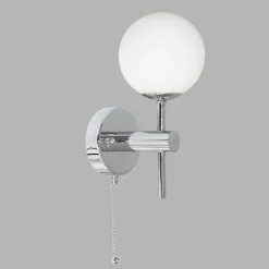 Online Searchlight Wandlampe Bad IP44 Weiß Chrom mit Schalter H: 21 cm