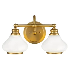 Elstead Wandlampe Bad Metall Glas 40,6 cm breit IP44 mit 2x G9 LED* Wandleuchten|Badezimmer Lampe