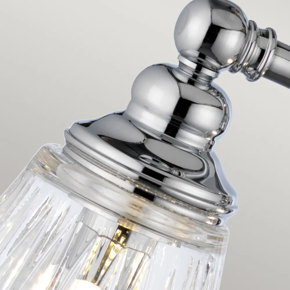 Elstead Wandlampe Bad Metall Glas 78,4 cm breit IP44 4x LED G9* Flurlampen|Metall Lampen