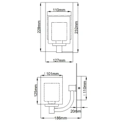 Elstead Wandlampe Bad mit LED G9 H: 23,2 cm IP44 Chrom Weiß Metall Glas* Wandleuchten|Badezimmer Lampe