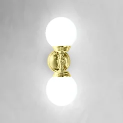 Best Giovanni Battista Wandlampe Badezimmer H: 36 c, 2-flammig E14 Glas Messing