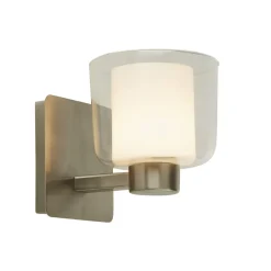 Online Searchlight Wandlampe Badezimmer in Silber Weiß IP44 G9 Metall Glas