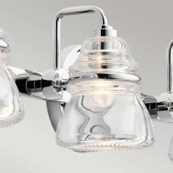 New Elstead Wandlampe Badezimmer IP44 78,3 cm breit Metall Glas 4x G9 LED