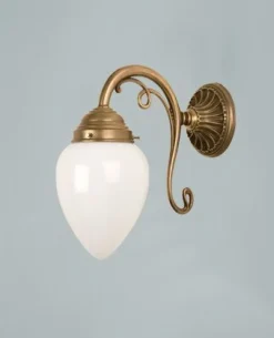 Clearance Berliner Messingleuchten Wandlampe Berliner Messing Glas T:27 cm E27 Ornamente