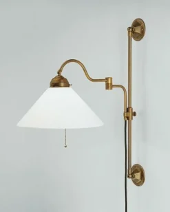 Berliner Messingleuchten Wandlampe Berliner Messing Glas Kabel Stecker Schalter* Wohnzimmerlampen|Küchenlampen