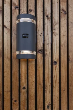 Eco-Light Wandlampe Bewegungsmelder Up Down Anthrazit IP44 GU10* Metall Lampen|Moderne Außenleuchten