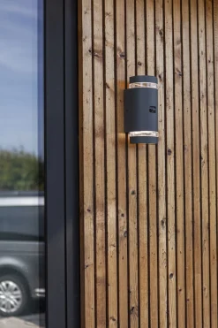 Eco-Light Wandlampe Bewegungsmelder Up Down Anthrazit IP44 GU10* Metall Lampen|Moderne Außenleuchten