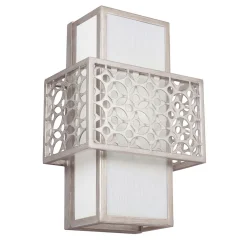 New Elstead Wandlampe BIRO Silber Weiß eckig Design Lampe Flur