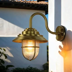 Lido Wandlampe BOLOS Messing IP64 Maritime Laterne* Außenleuchten Antik|Außenwandleuchten
