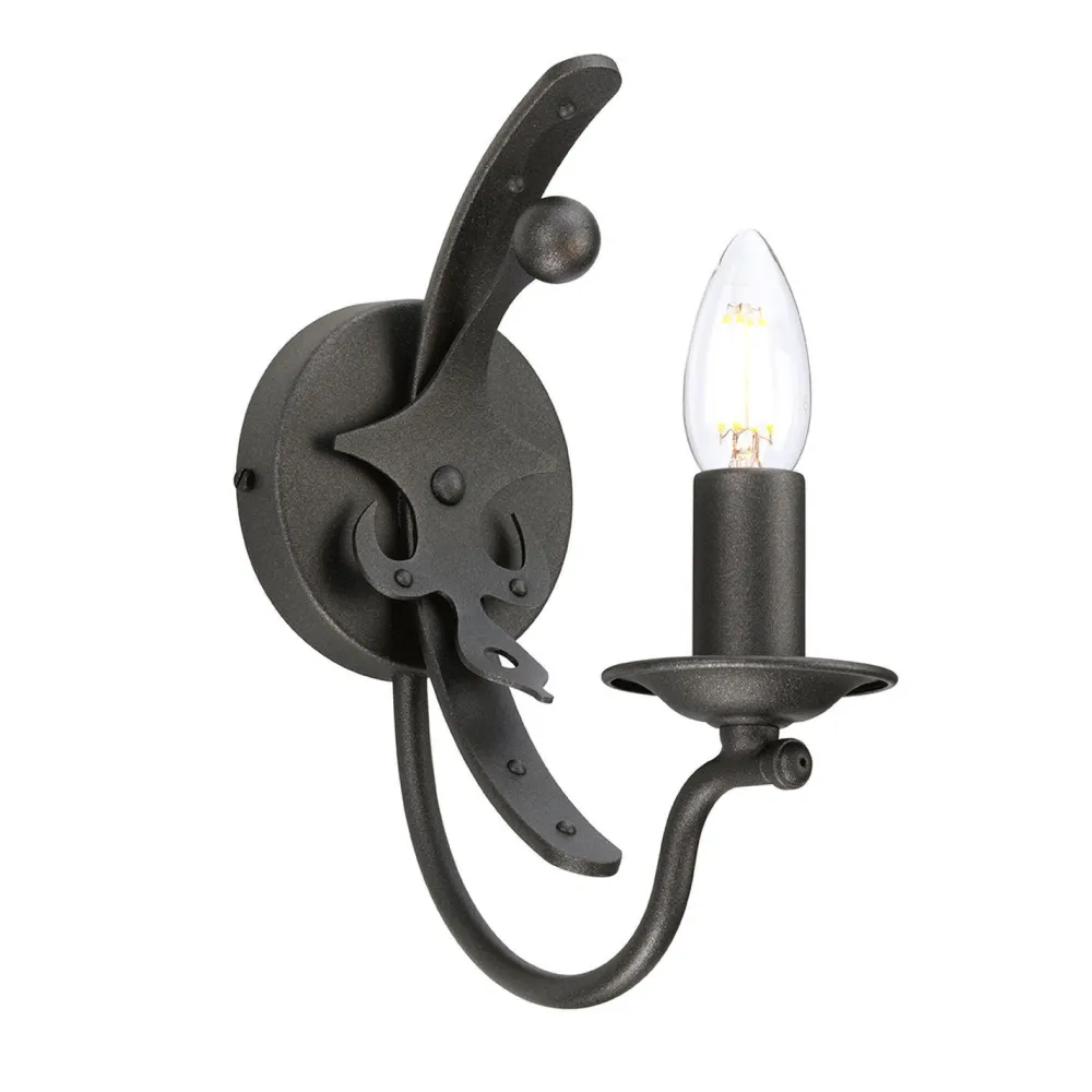 Best Elstead Wandlampe CAMELOT 10 Graphit B:10cm Rustikal Lampe