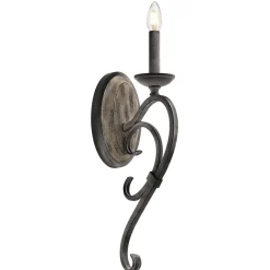 Elstead Wandlampe CAMELOT 8 in Zink Antik Holz Lampe* Wandleuchten|Rustikale Lampen