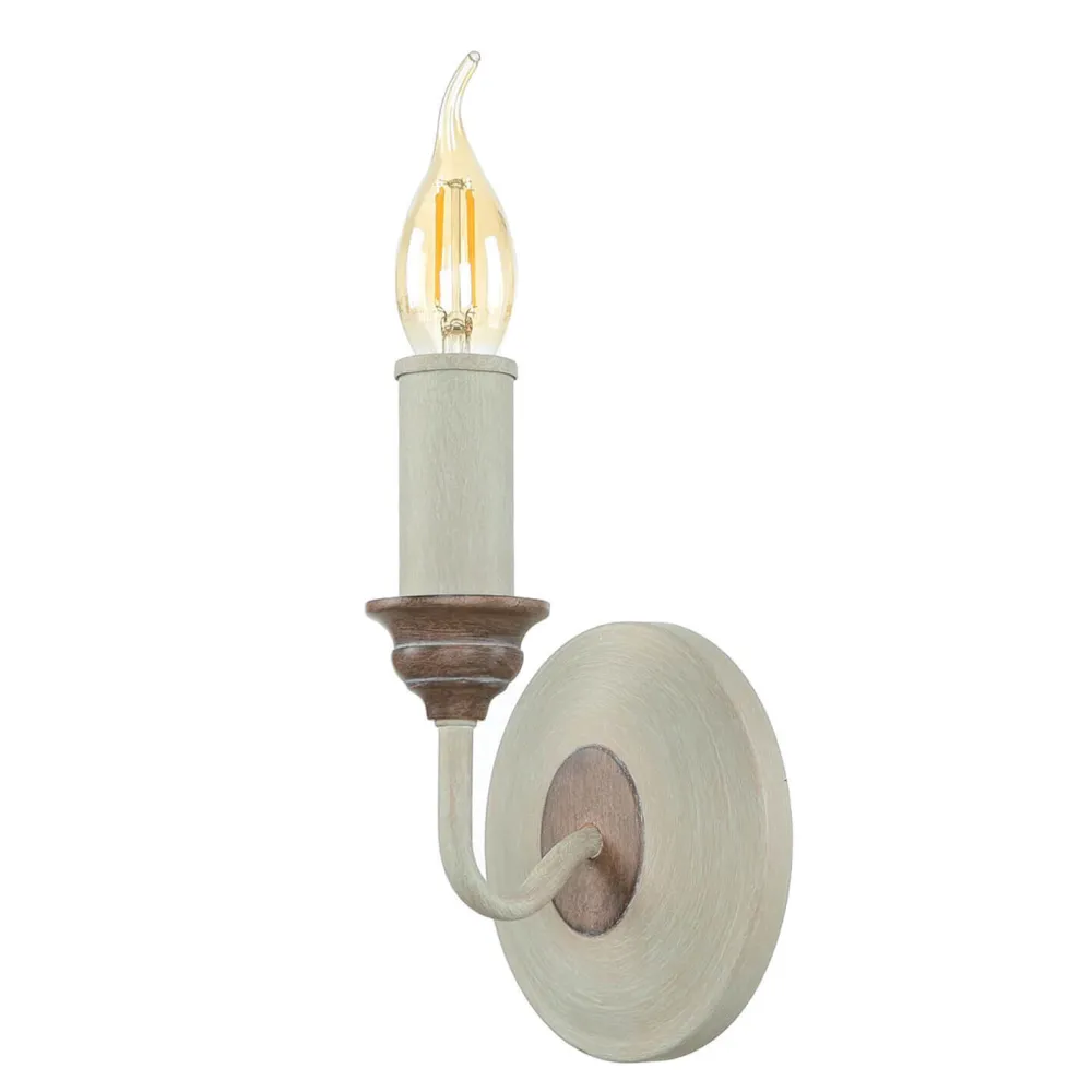 Elstead Wandlampe CANDELA 8 Holz Shabby Weiß Kerze Lampe* Designerlampen|Rustikale Lampen