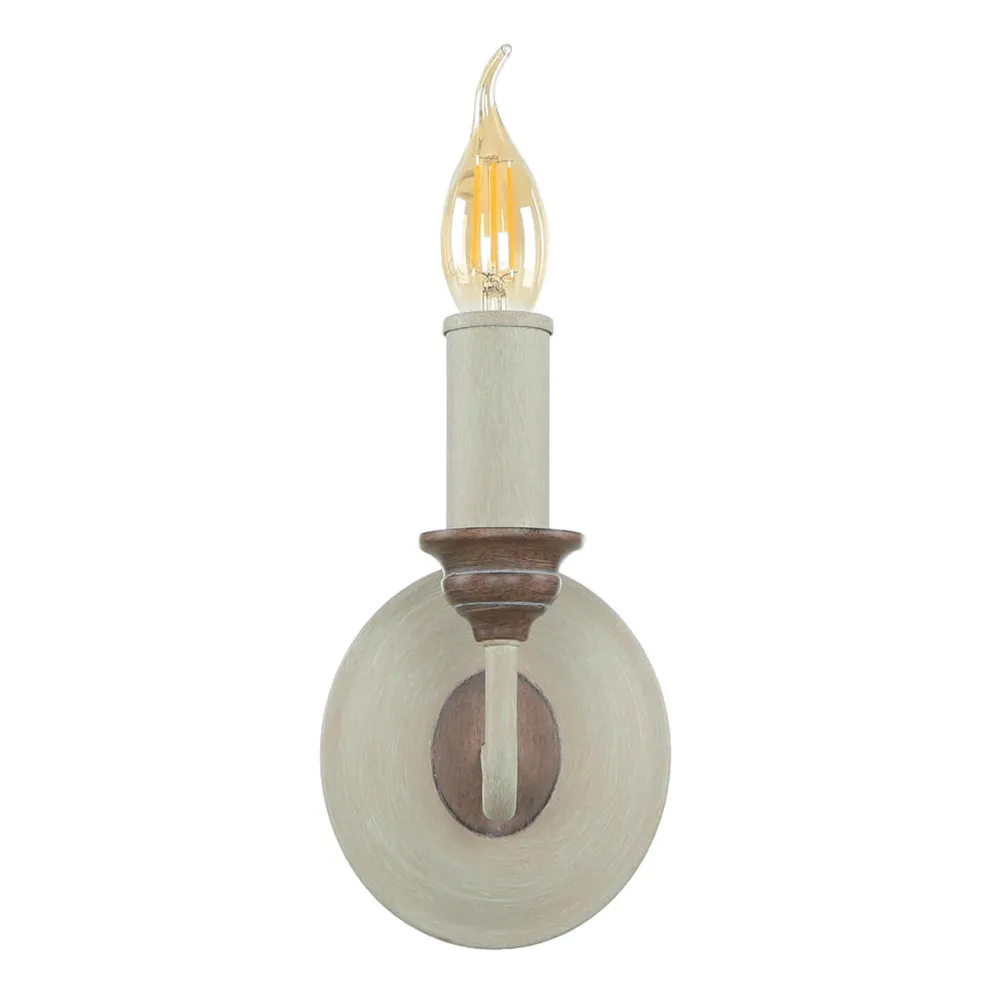 Elstead Wandlampe CANDELA 8 Holz Shabby Weiß Kerze Lampe* Designerlampen|Rustikale Lampen